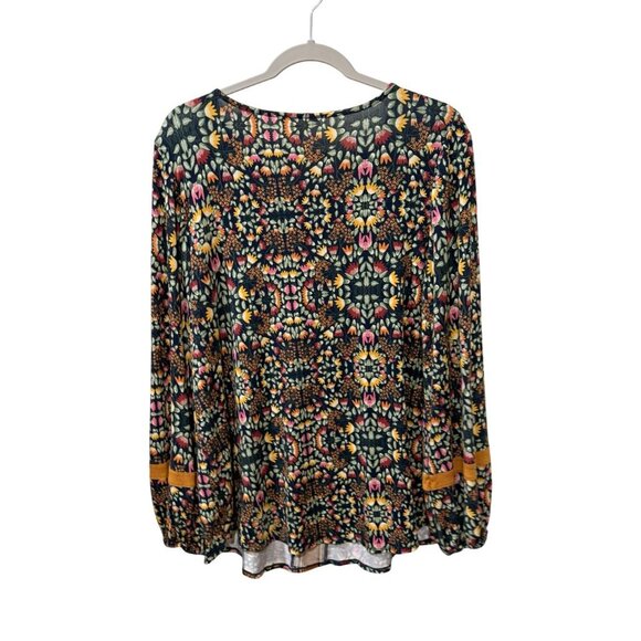 Matilda Jane Floral Long Sleeve Tunic Top With Orange Stripe Detail Size L - Picture 5 of 6